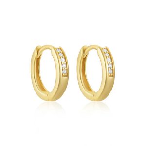 Fine 18 Karat Gold Hoop Earrings Plated Western Non Tarnish 925 Silver Fancy Earrings for Party Girls Jewelry