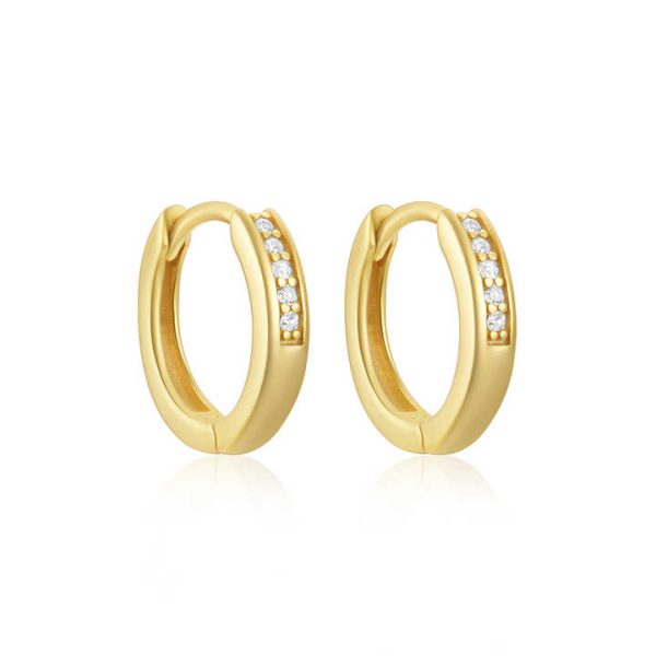 Fine 18 Karat Gold Hoop Earrings Plated Western Non Tarnish 925 Silver Fancy Earrings for Party Girls Jewelry