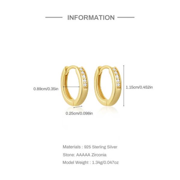 Fine 18 Karat Gold Hoop Earrings Plated Western Non Tarnish 925 Silver Fancy Earrings for Party Girls Jewelry