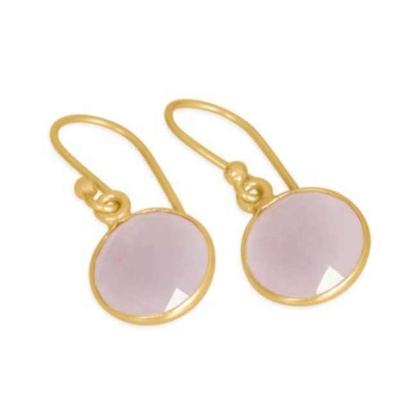 Hot Sale Gold Plated 925 Sterling Silver Chalcedony Gemstone Earring Handcraft Silver Jewelry Supplier