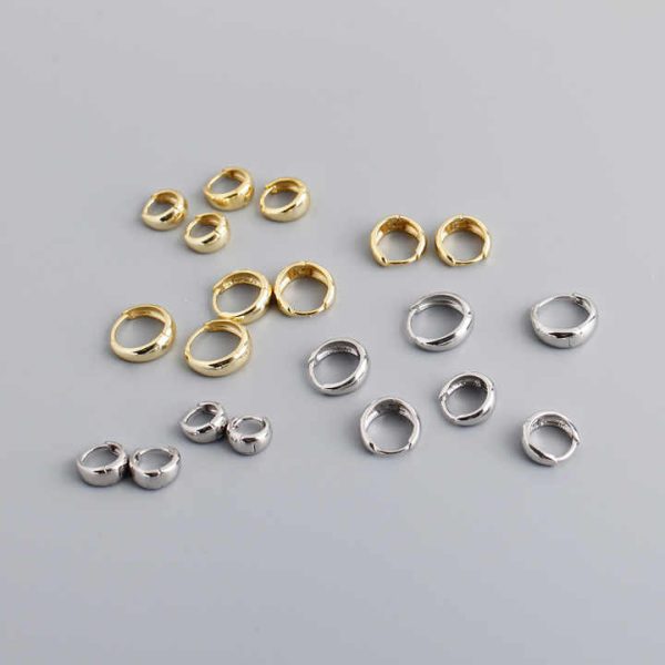 6-16mm New Arrival Custom Trendy Fine Jewelry Earrings Gold Plated 925 Sterling Silver Women Huggie Hoop Earrings