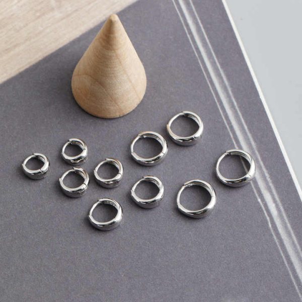 6-16mm New Arrival Custom Trendy Fine Jewelry Earrings Gold Plated 925 Sterling Silver Women Huggie Hoop Earrings
