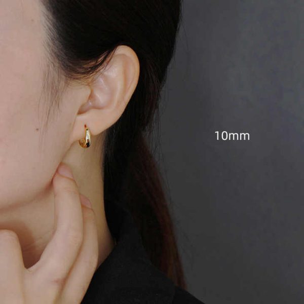 6-16mm New Arrival Custom Trendy Fine Jewelry Earrings Gold Plated 925 Sterling Silver Women Huggie Hoop Earrings