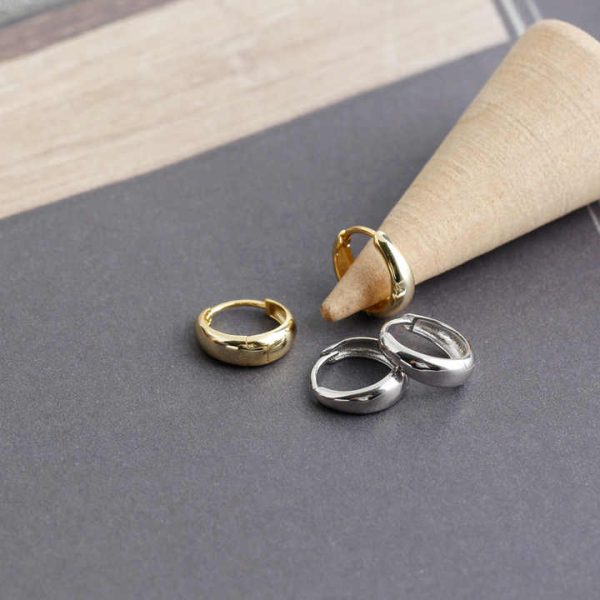 6-16mm New Arrival Custom Trendy Fine Jewelry Earrings Gold Plated 925 Sterling Silver Women Huggie Hoop Earrings