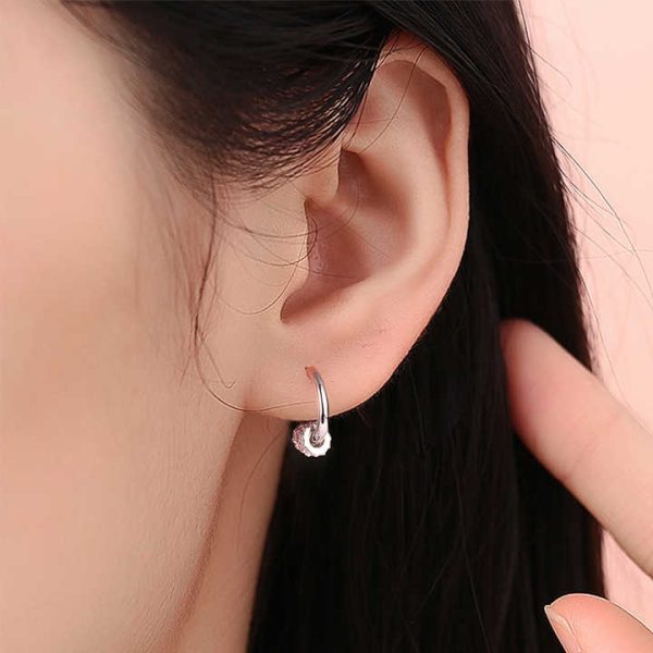 Designer Earrings S925 Sterling Silver Three Cubic Zirconia Rings Earring for Women Wholesale Fine Silver Hoops Jewelry