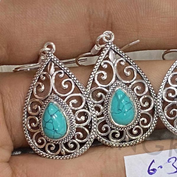 925 Sterling Silver Fine Hoop Earrings With Gemstone Accessories Fine Jewellery