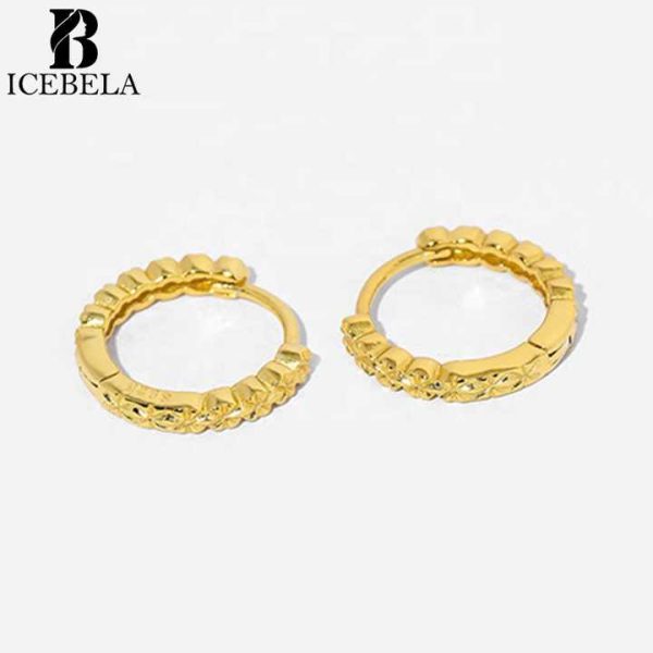 Wholesale Fashion Minimalist Trendy Fine Jewelry Vintage Luxury 925 Sterling Silver Geometric Hoop Earrings for Girls Women