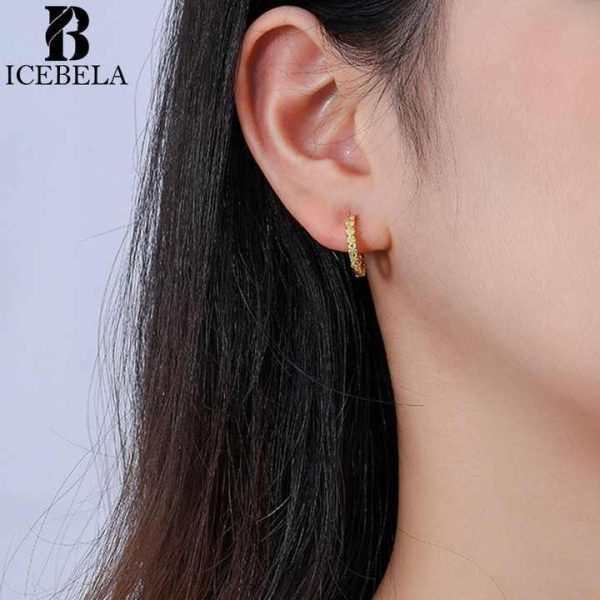 Wholesale Fashion Minimalist Trendy Fine Jewelry Vintage Luxury 925 Sterling Silver Geometric Hoop Earrings for Girls Women