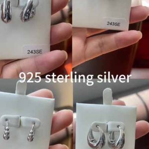 925 Sterling Silver Zircon Heart Hoop Earrings for Women, Elegant Wedding Party Jewelry Gift