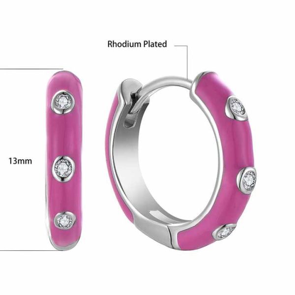 925 Silver Needle Zircon Heart Hoop Earrings for Women Girls Elegant Fashion Wedding Party Punk Jewelry