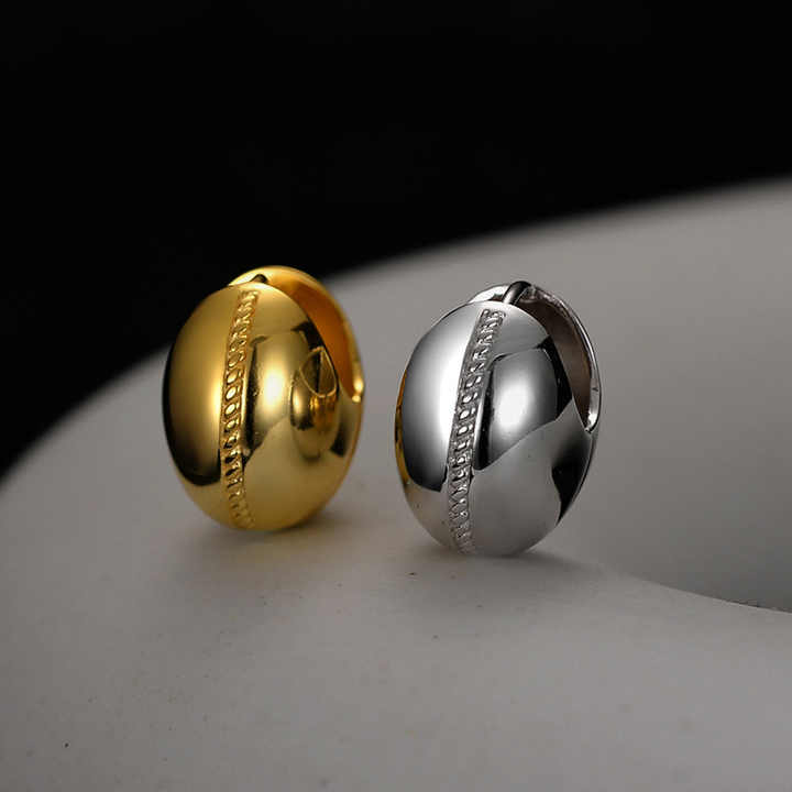 2024 New Europe and America Fine Silver Earrings Jewelry for Women 925 Sterling Silver Heavy Smooth Spherical Hoop Earring Women