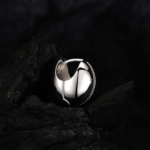 2024 New Europe and America Fine Silver Earrings Jewelry for Women 925 Sterling Silver Heavy Smooth Spherical Hoop Earring Women