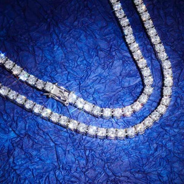 Wholesale 925 Silver VVS Moissanite Diamond Chain Hip Hop Jewelry 4mm 5mm Lced Out Clustered Bracelet 3mm Tennis Necklace Chain