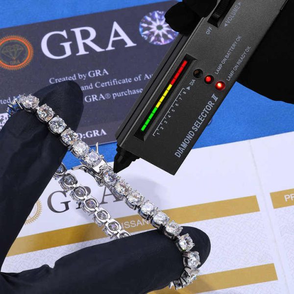 Wholesale 925 Silver VVS Moissanite Diamond Chain Hip Hop Jewelry 4mm 5mm Lced Out Clustered Bracelet 3mm Tennis Necklace Chain