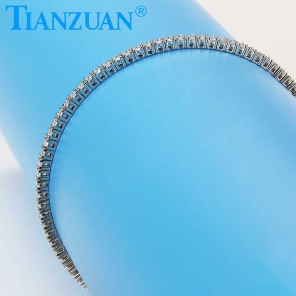 925 Sterling Silver Hip Hop Iced Out 2mm White Round Brillant Moissanite Tennis Chain Bracelet Synthetic Diamond Jewelry