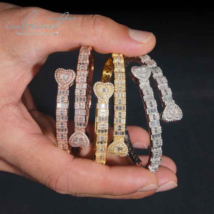 New Arrival Silver 925 Original Total 10 Ct Brilliant Round Emerald Cut Diamond Test Past D Color Moissanite Bangle for Wedding