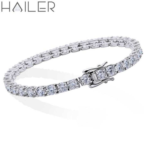 Women Jewelry 4Mm Moissanite Tennis Chain 925 Silver Bracelet for Men Fine Bracelets