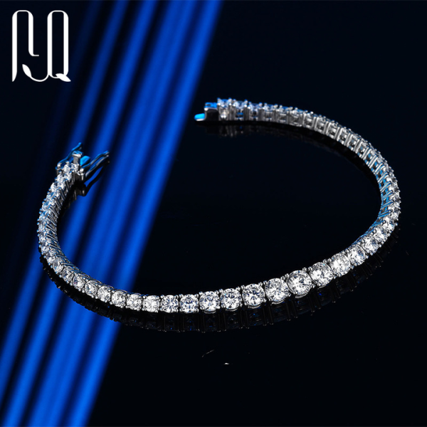 Wholesale 925 Sterling Silver Tennis Chain Jewelry VVS Moissanite Bracelet for Women 3mm to 5mm
