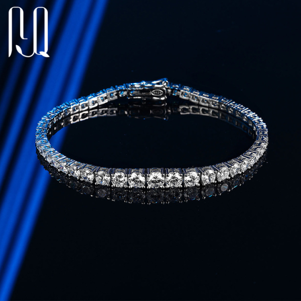 Wholesale 925 Sterling Silver Tennis Chain Jewelry VVS Moissanite Bracelet for Women 3mm to 5mm