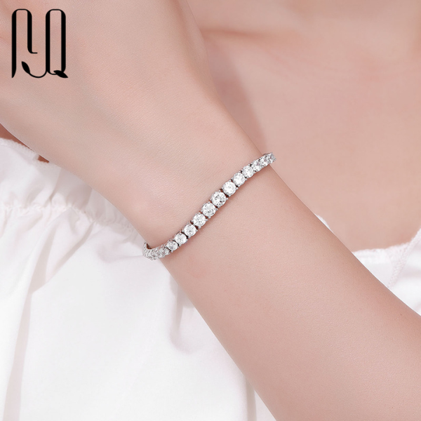 Wholesale 925 Sterling Silver Tennis Chain Jewelry VVS Moissanite Bracelet for Women 3mm to 5mm