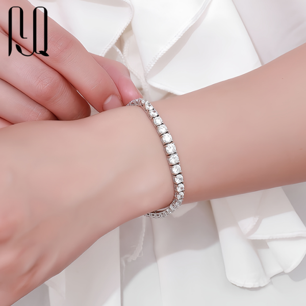 Wholesale 925 Sterling Silver Tennis Chain Jewelry VVS Moissanite Bracelet for Women 3mm to 5mm