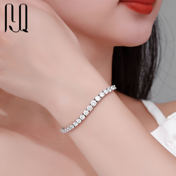 Wholesale 925 Sterling Silver Tennis Chain Jewelry VVS Moissanite Bracelet for Women 3mm to 5mm