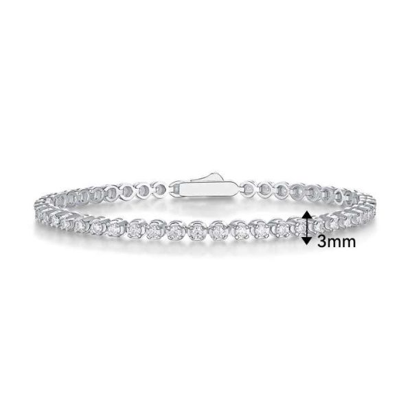 925 Sterling Silver Moissanite Diamond Bracelet & Bangle for Men & Women