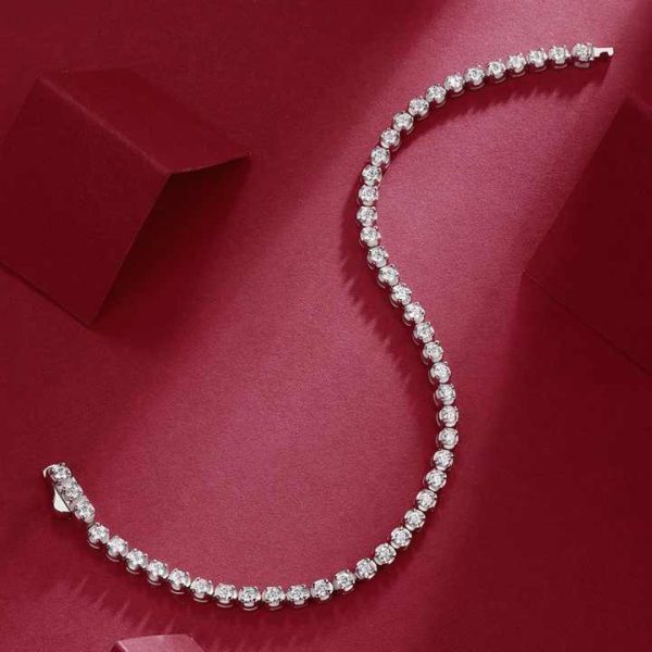 925 Sterling Silver Moissanite Diamond Bracelet & Bangle for Men & Women