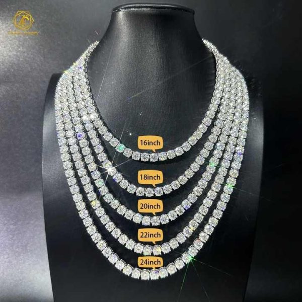 Custom GRA Jewelry 10K 14K 925 Sterling Silver VVStennis Iced Out Mossanite Necklace Bracelet Chain for Women Men
