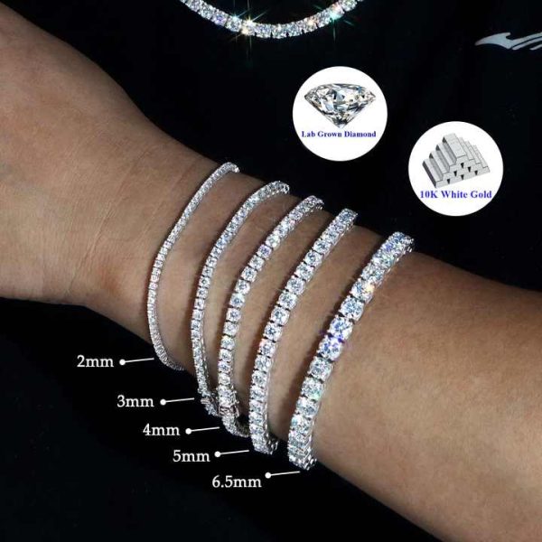 Custom GRA Jewelry 10K 14K 925 Sterling Silver VVStennis Iced Out Mossanite Necklace Bracelet Chain for Women Men