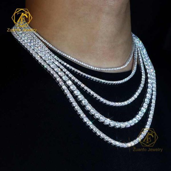 Custom GRA Jewelry 10K 14K 925 Sterling Silver VVStennis Iced Out Mossanite Necklace Bracelet Chain for Women Men