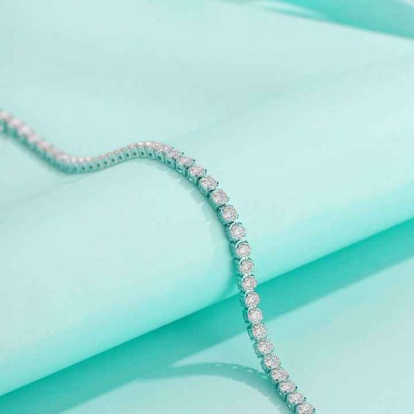 Women's S925 Sterling Silver Single-Row Moissanite Diamond Tennis Bracelet Cross-Border Hip-Hop Trend Inspired Bangles