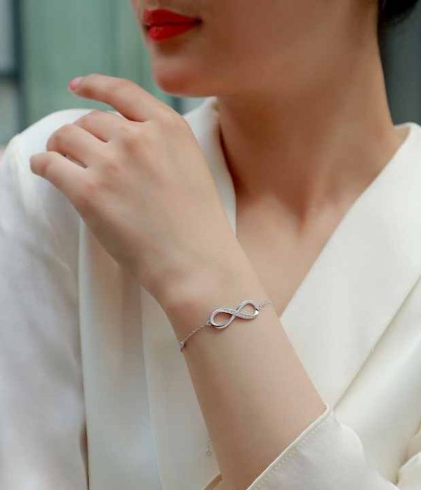 Moissanite Infinity Bracelet S925 Sterling Silver Fine Jewelry Wholesale for Women