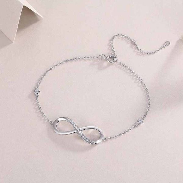 Moissanite Infinity Bracelet S925 Sterling Silver Fine Jewelry Wholesale for Women