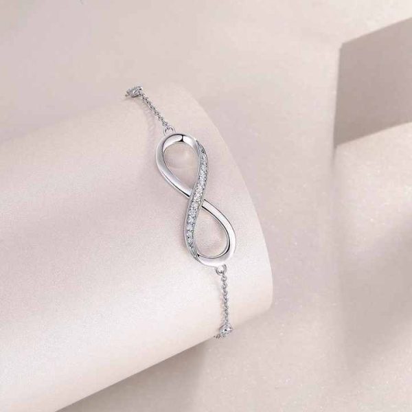 Moissanite Infinity Bracelet S925 Sterling Silver Fine Jewelry Wholesale for Women