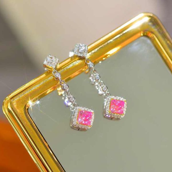 High Quality Color Moissanite Earrings Moissanite Earrings Titanium Moissanite Earrings Wand