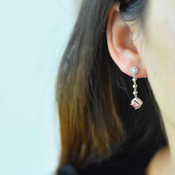 High Quality Color Moissanite Earrings Moissanite Earrings Titanium Moissanite Earrings Wand