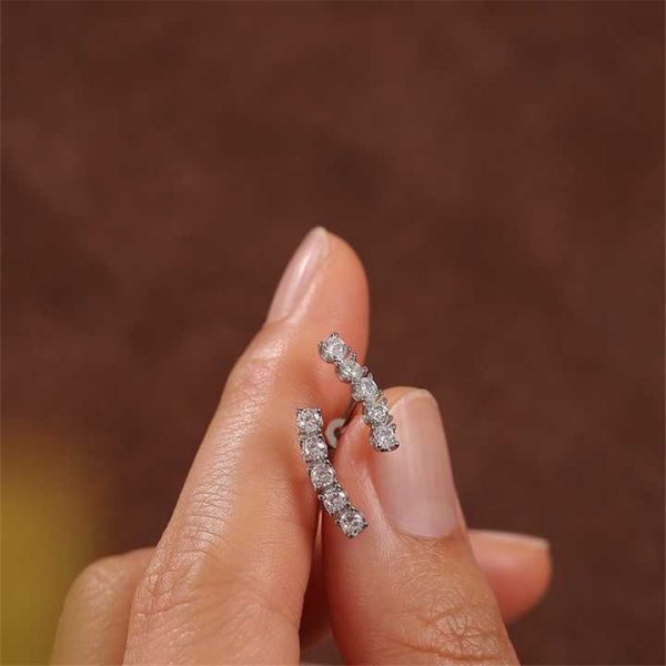 Simple Design Moissanite Stud Earrings 18K 10K White Gold Women Anniversary Jewelry 14K Bridal Earrings Wedding