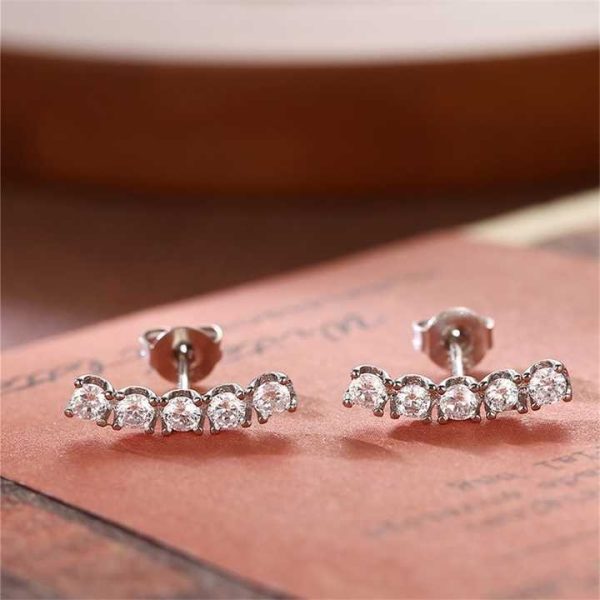 Simple Design Moissanite Stud Earrings 18K 10K White Gold Women Anniversary Jewelry 14K Bridal Earrings Wedding