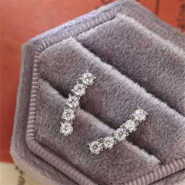 Simple Design Moissanite Stud Earrings 18K 10K White Gold Women Anniversary Jewelry 14K Bridal Earrings Wedding
