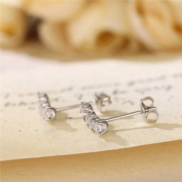 Simple Design Moissanite Stud Earrings 18K 10K White Gold Women Anniversary Jewelry 14K Bridal Earrings Wedding