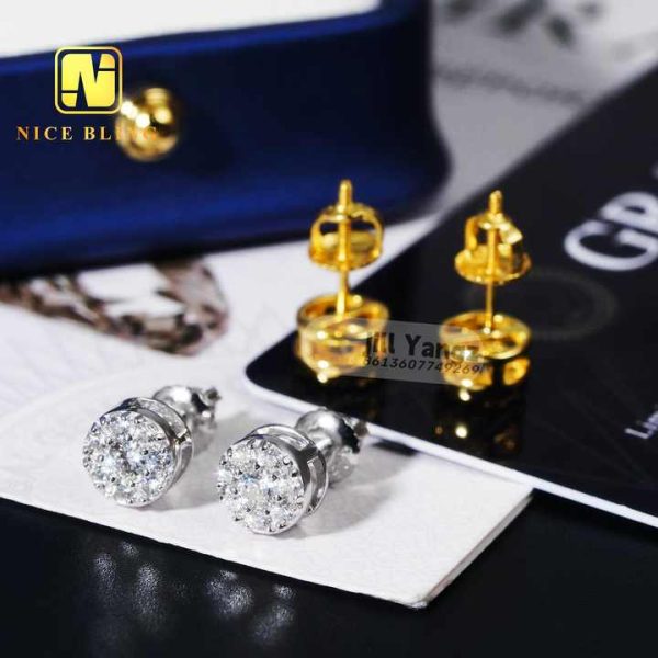 Cheap Moissanite Stud Earrings Lowest Price Classic Design Small Wholesale Fashion Screw Back Earrings 925 Gold Plated Earring