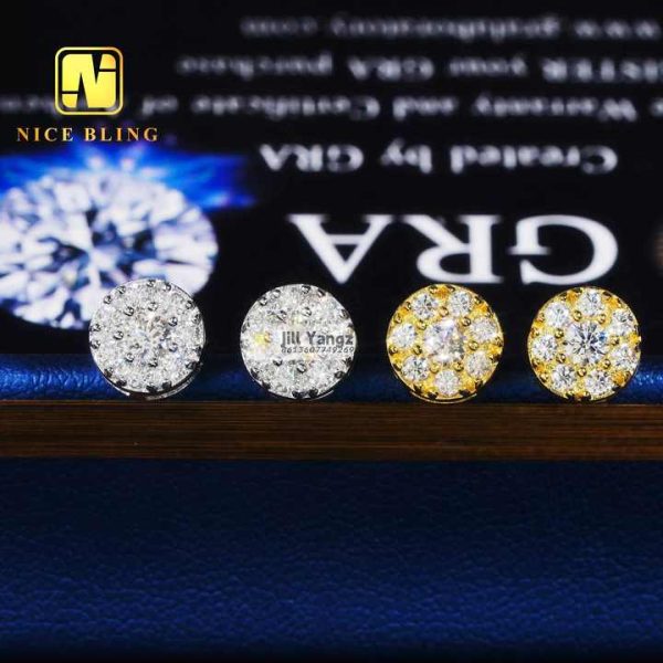 Cheap Moissanite Stud Earrings Lowest Price Classic Design Small Wholesale Fashion Screw Back Earrings 925 Gold Plated Earring