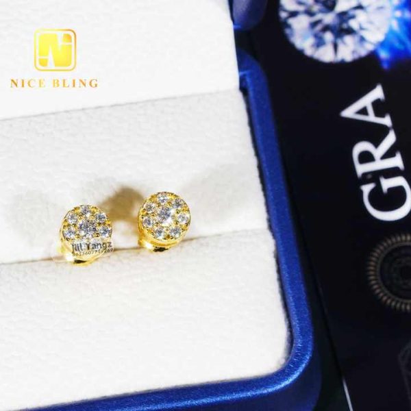 Cheap Moissanite Stud Earrings Lowest Price Classic Design Small Wholesale Fashion Screw Back Earrings 925 Gold Plated Earring