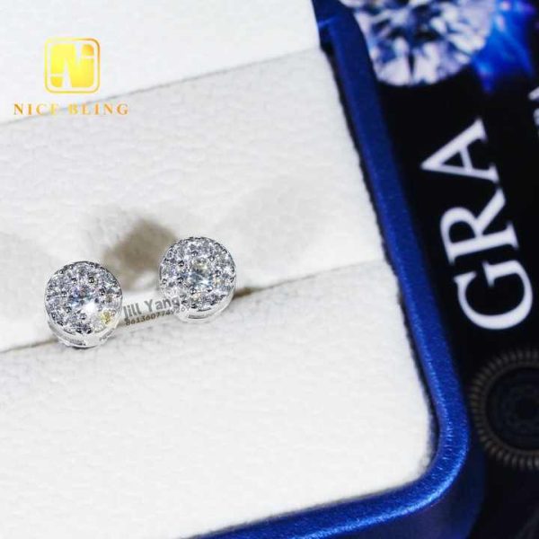 Cheap Moissanite Stud Earrings Lowest Price Classic Design Small Wholesale Fashion Screw Back Earrings 925 Gold Plated Earring