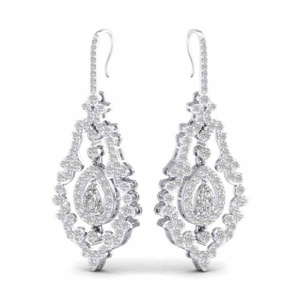 Hot Sale Pear Cut 3.17 Carat Moissanite Dangle Drop Earrings for Women 14K 18K White Gold Anniversary Gift Jewelry