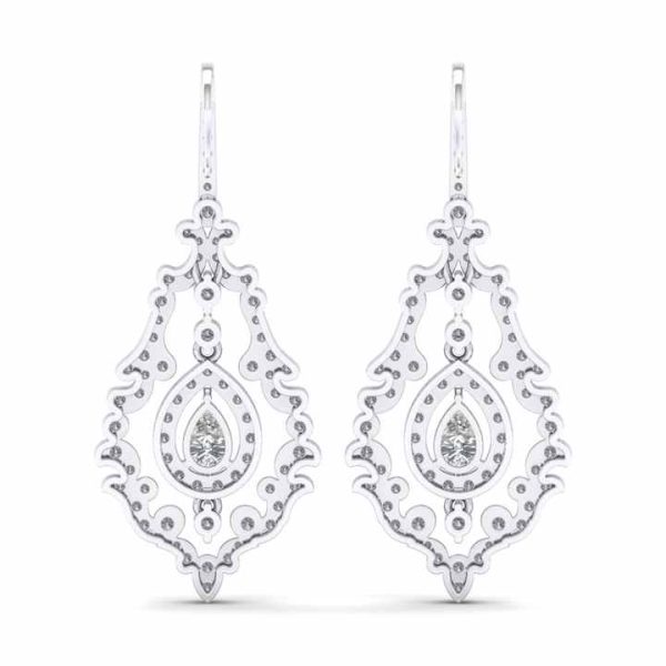 Hot Sale Pear Cut 3.17 Carat Moissanite Dangle Drop Earrings for Women 14K 18K White Gold Anniversary Gift Jewelry