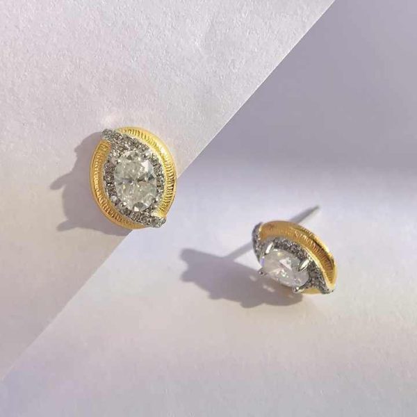 8 Adodo Factory Wholesale Fine Jewelry 925 Sterling Silver Plated K Gold 1Carat Oval Moissanite Stud Earrings for Women