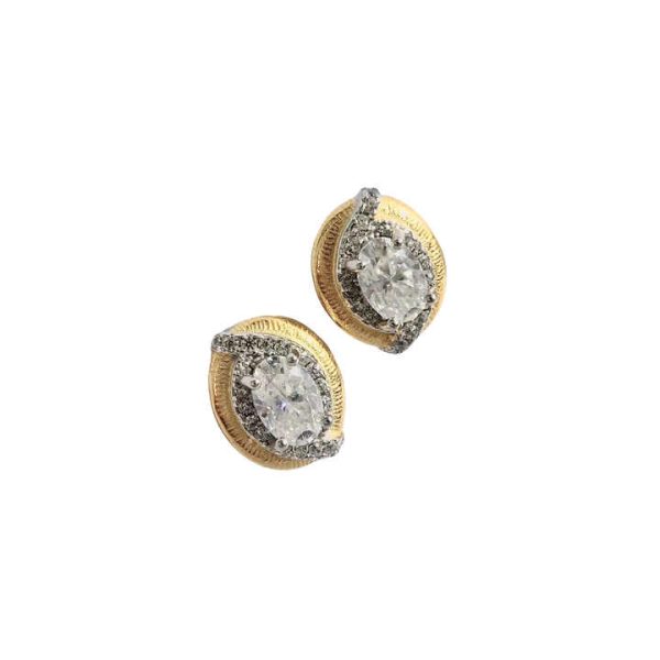 8 Adodo Factory Wholesale Fine Jewelry 925 Sterling Silver Plated K Gold 1Carat Oval Moissanite Stud Earrings for Women