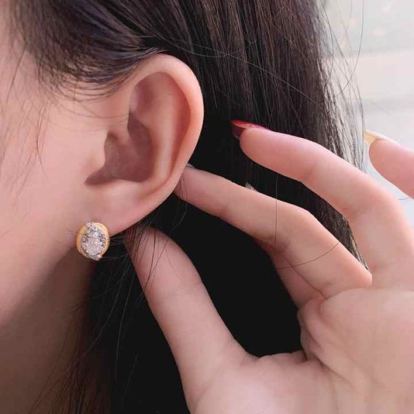 8 Adodo Factory Wholesale Fine Jewelry 925 Sterling Silver Plated K Gold 1Carat Oval Moissanite Stud Earrings for Women